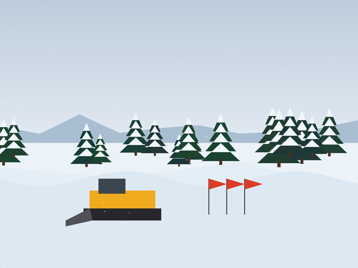 Så förbereds en snökrossbana – snö, vatten och spadar